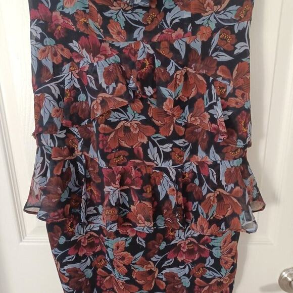 Majorelle Tina Chiffon Floral Tiered Midi Dress S - Picture 11 of 16